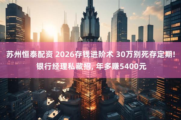 苏州恒泰配资 2026存钱进阶术 30万别死存定期! 银行经理私藏招, 年多赚5400元